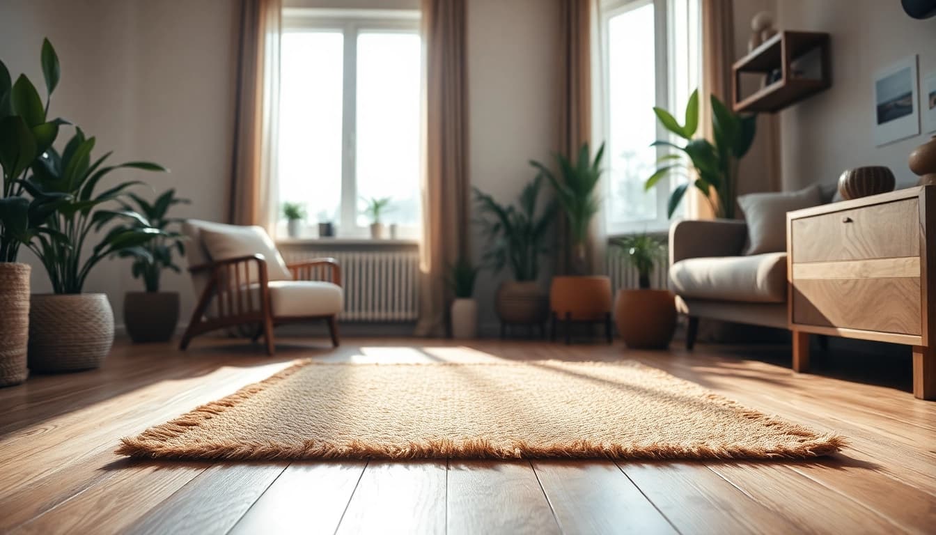 Nagermatte in a cozy living room setting emphasizing natural design elements.