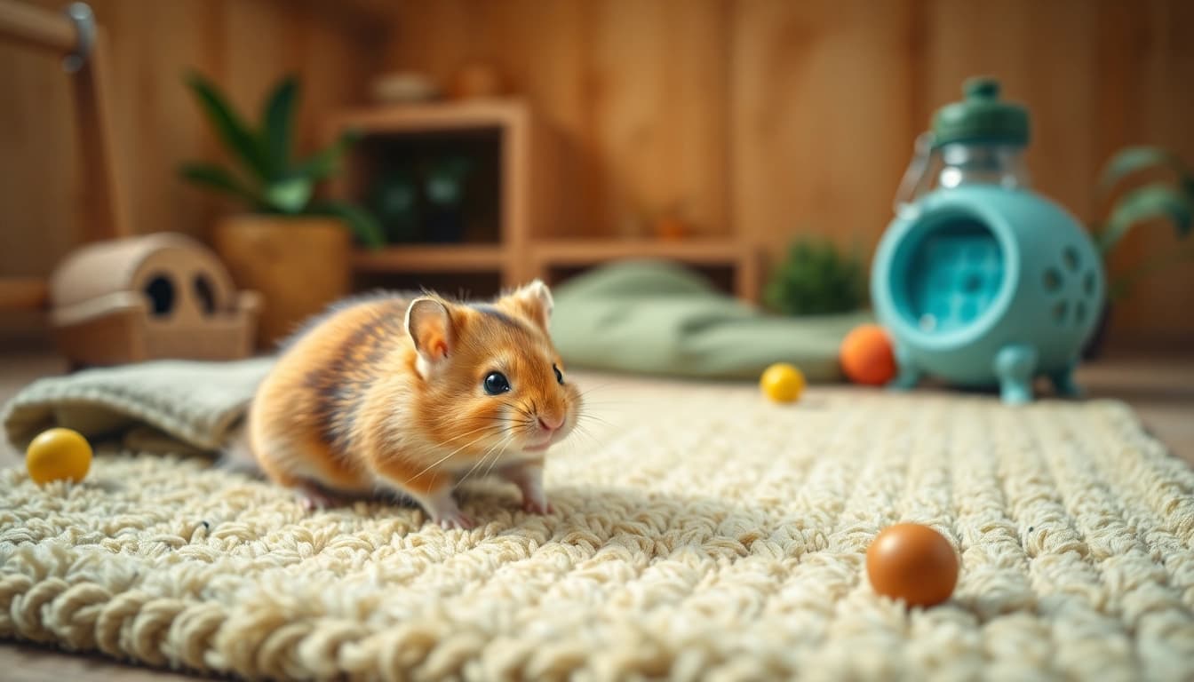 Nagermatte for hamsters offering a playful environment with interactive features.