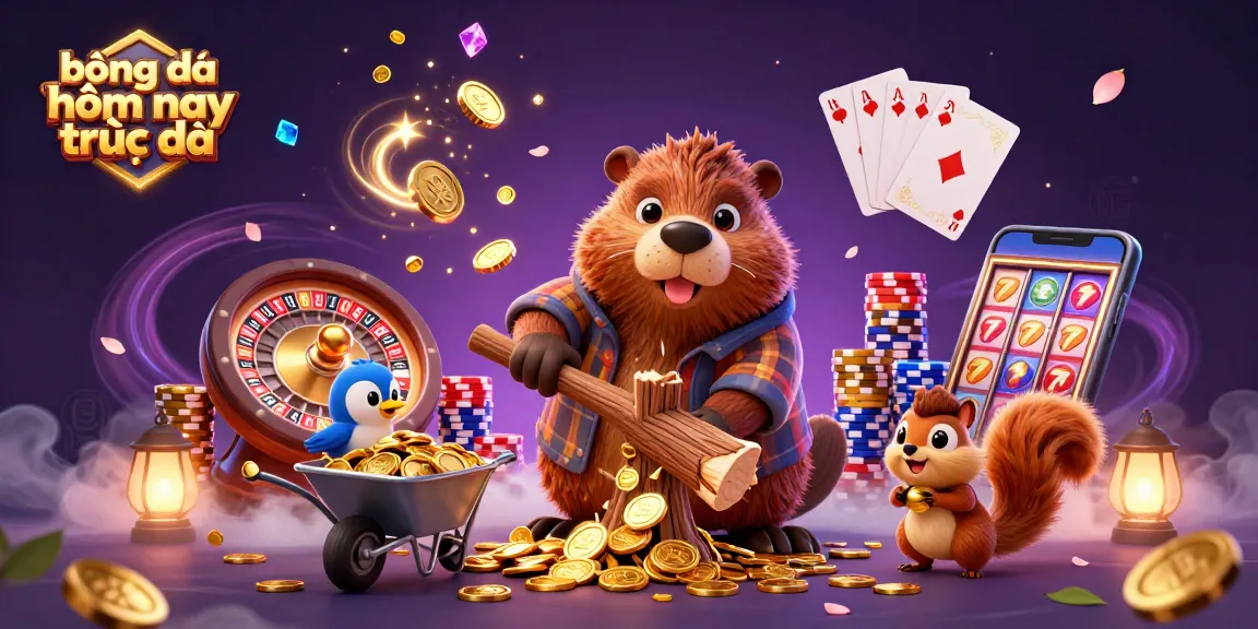 Experience bóng đá hôm nay trực tiếp with lively characters and casino elements in an exciting 3D scene.