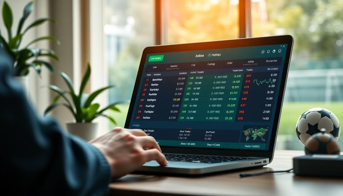 Engaging online betting interface illustrating trang cá cược bóng đá experience with live odds and user interactions.