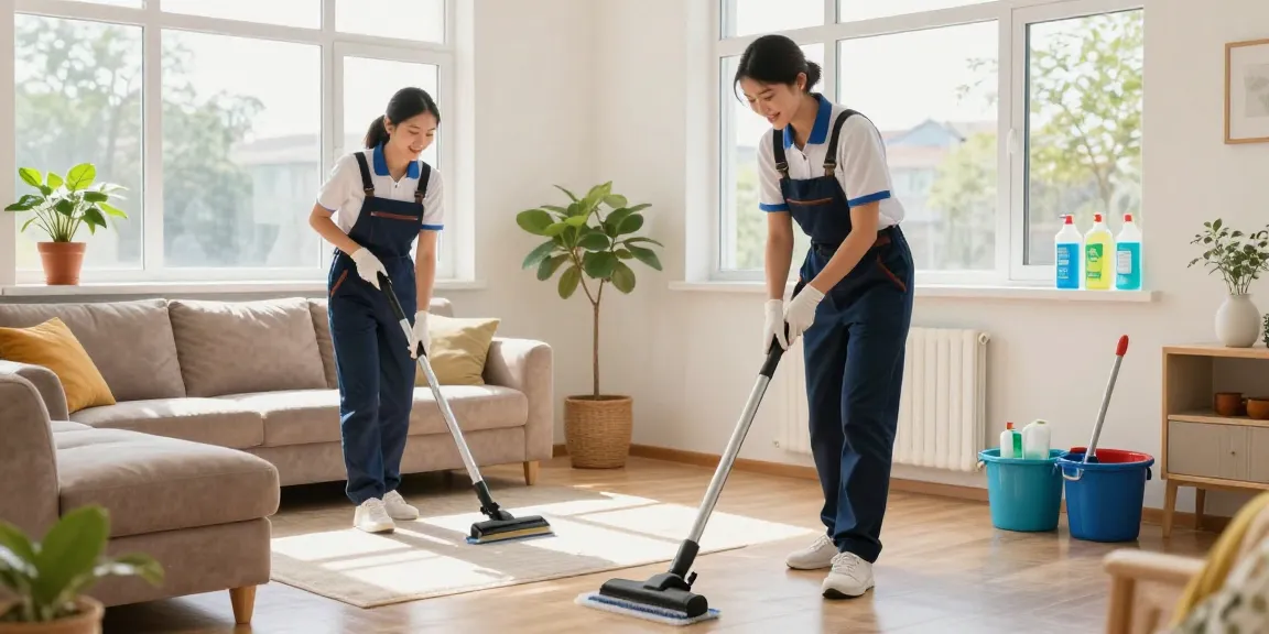 Professional cleaning team in action highlighting putzinstitut bern services, showcasing a clean and inviting home environment.