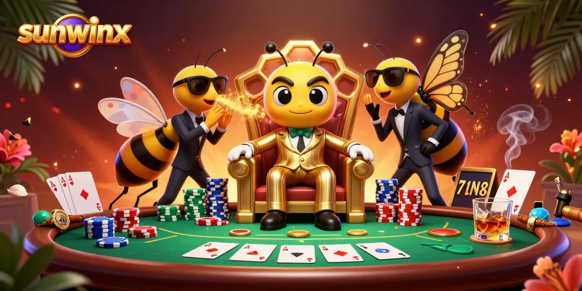 Experience thrilling poker action with sunwinx featuring a vibrant 3D mob boss scene.