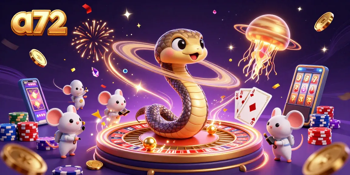 Place bets on a72's roulette with vibrant cosmic characters spinning fortunes.