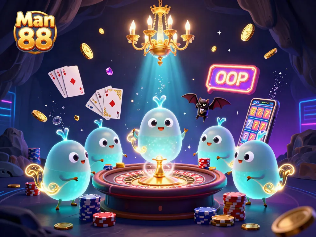Experience the thrill of Man 88 with vivid casino action and vibrant glowworm ambiance.