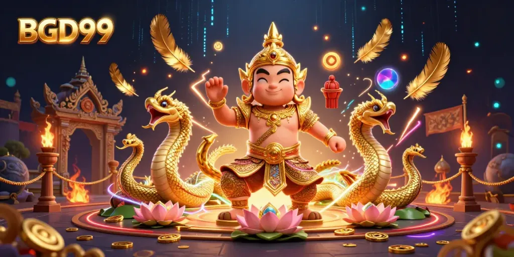 Engage with BGD99's unique gaming experience featuring vibrant characters and energetic elements.