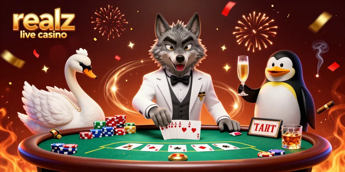 Realz Live Casino bietet ein energiegeladenes Spielerlebnis mit lupenreinem Baccarat und Kartendealern.