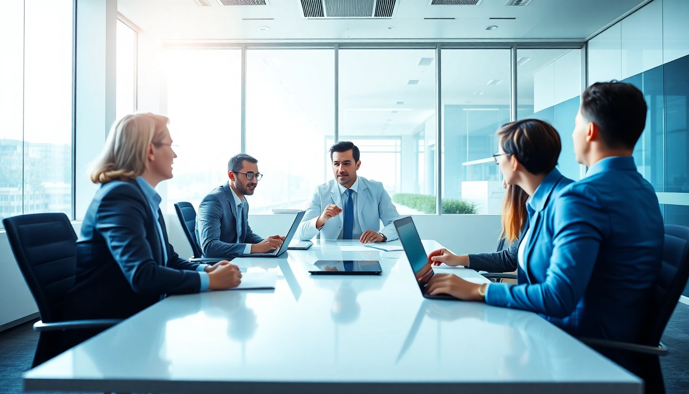 Headhunter Schweiz im modernen Büro, strategisches Meeting mit Kunden.